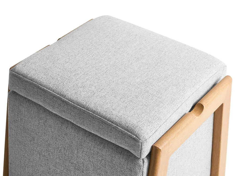 Living Room Set 3 Seater EDLAND with Pouffe Fabric Light Grey_1040707