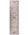 Teppich Baumwolle beige orientalisches Muster 80 x 300 cm YANOBA_853708