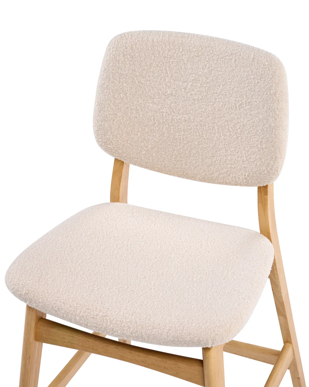 Set di 2 sedie alte ELAINE Bouclé Marrone chiaro/Beige_1060284