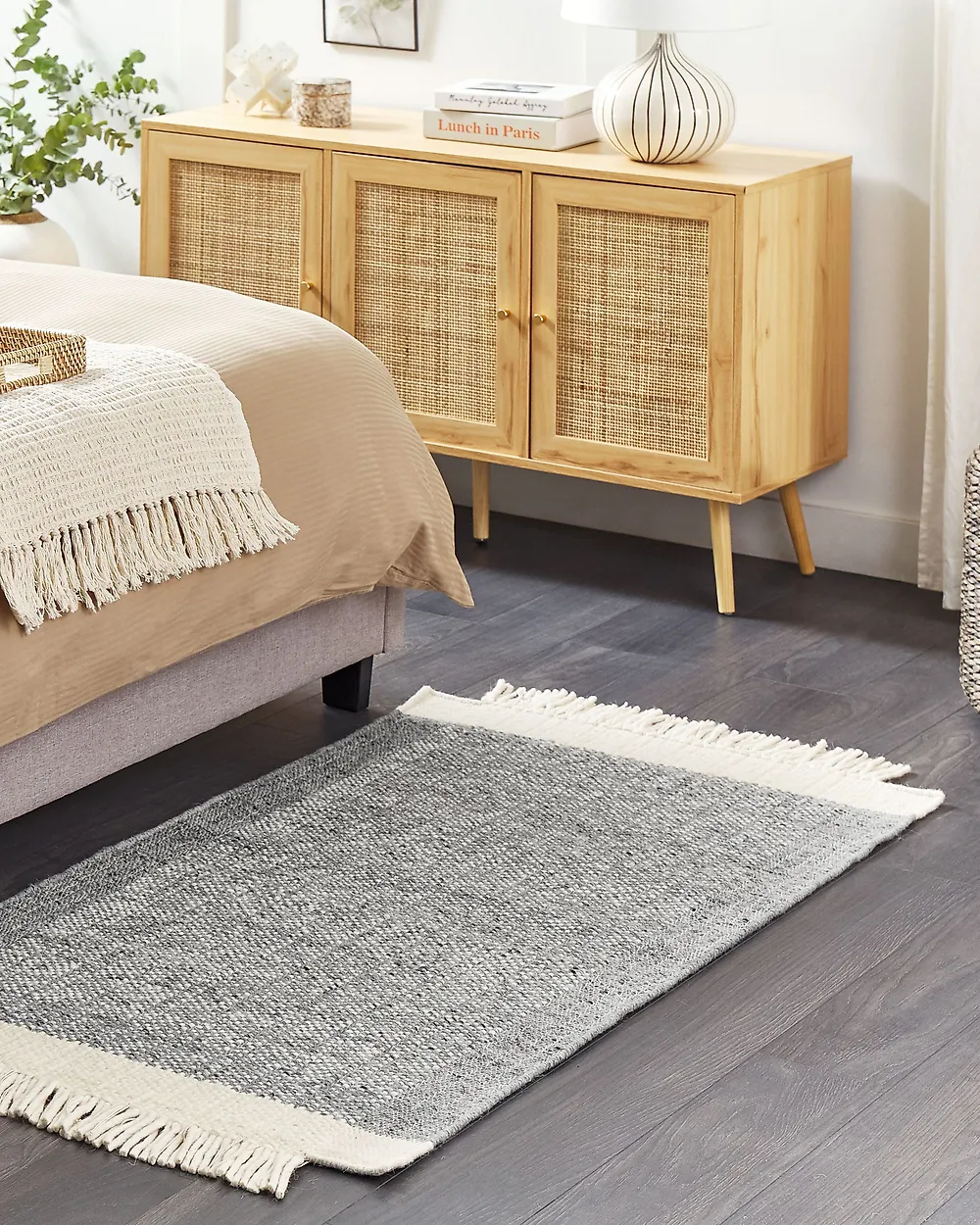 Rug TATLISU Grey 80 x 150 cm Wool_1179632
