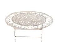 Bistro Set Folding TRIESTE Metal Light Beige_749929