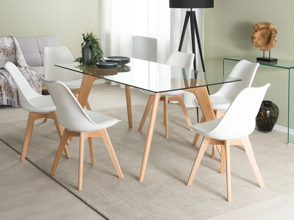 Tavolo da pranzo HUDSON II Trasparente 180 cm 90 cm Vetro