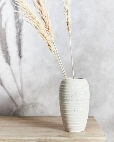 Stoneware Flower Vase 36 cm White LENOK