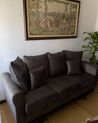 3 Seater Velvet Sofa Grey BORNHOLM_923116