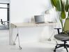 Folding Office Desk with Casters 160 x 60 cm Light Wood and White BENDI_922332