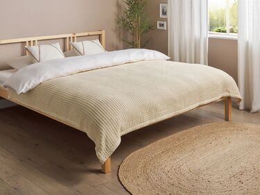 Cotton Bedspread 150 x 200 cm Beige CHAGYL 