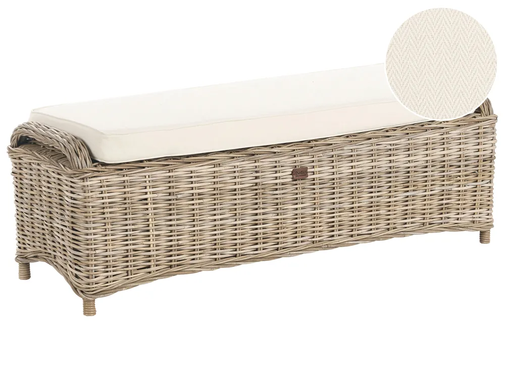 Garden Ottoman SUSUA 140 cm Rattan Natural