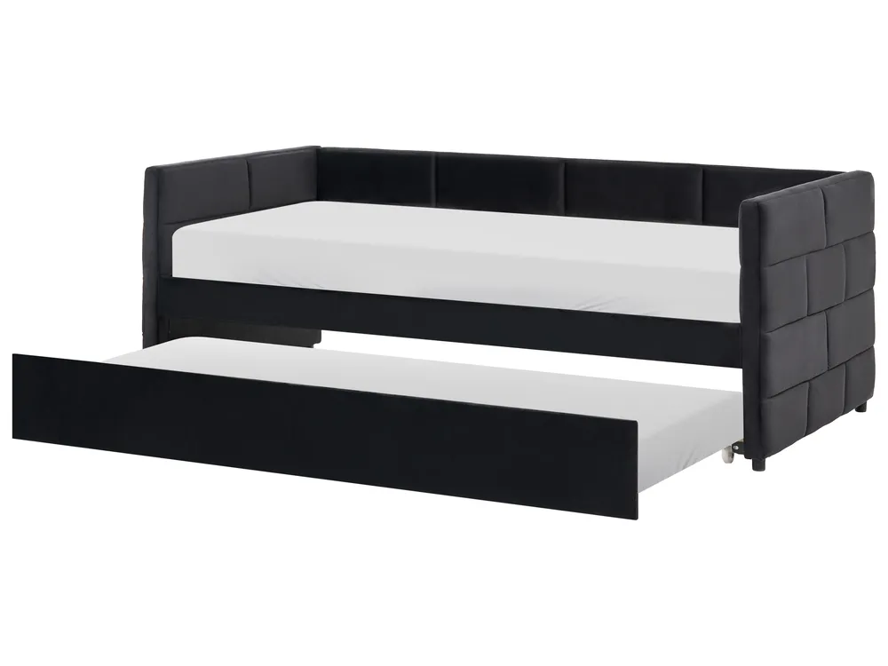 Trundle Bed Velvet CHAVONNE 90 x 200 cm (EU Single) Black