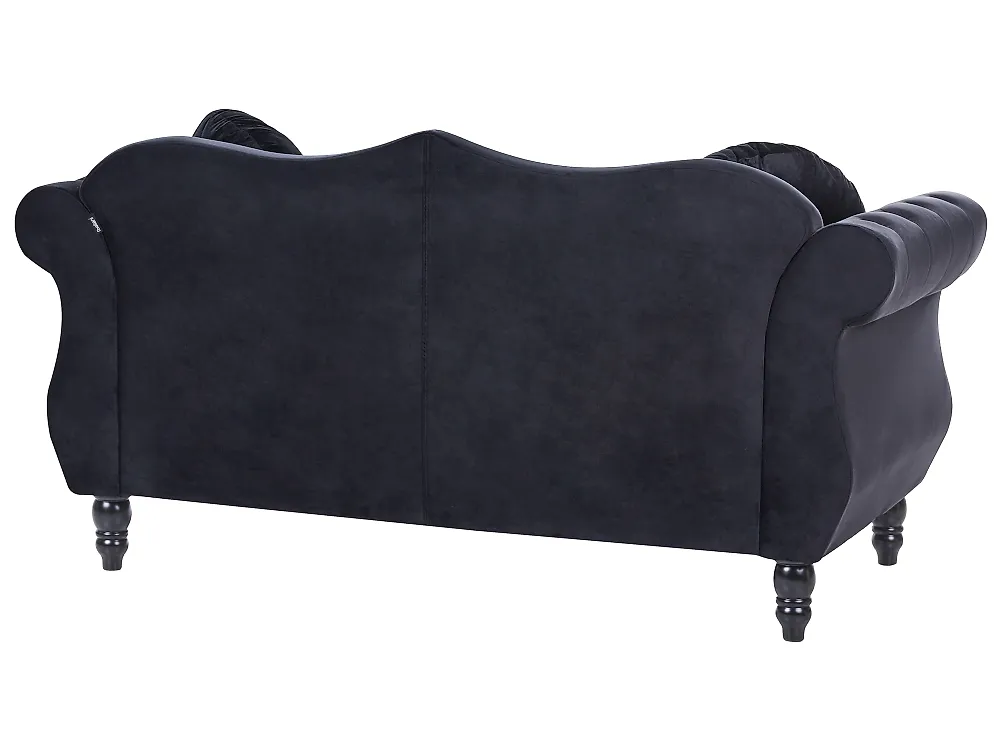 Sofa dla 2 osób SKIEN Welur Czarny_1171189