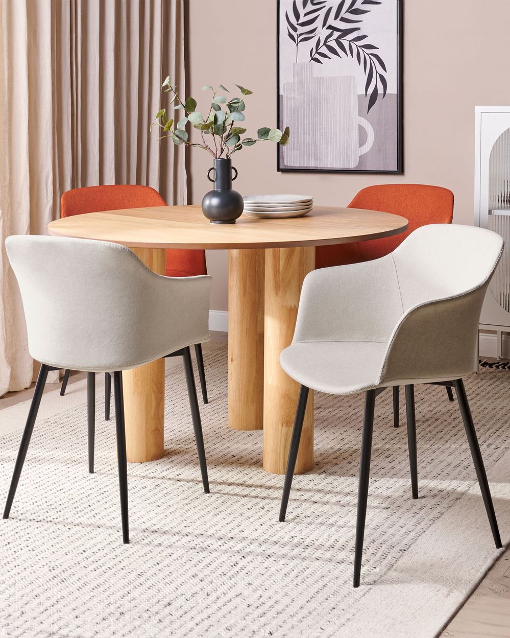 Lot de 2 chaises de salle à manger ELIM Beige clair