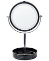 Kosmetické LED zrcadlo ø 26 cm stříbrné/černé SAVOIE_847888