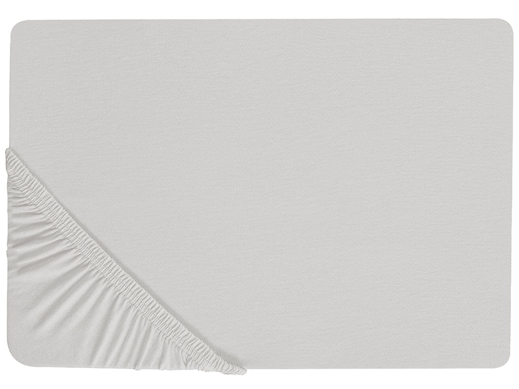 Lenzuolo con angoli cotone grigio chiaro 160 x 200 cm JANBU_845180