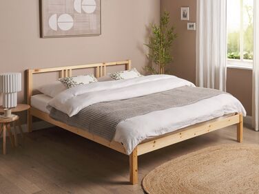 Wooden EU King Size Bed Light VANNES