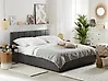 Ottoman Bed DREUX Faux Leather Dark Grey 180 x 200 cm (EU Super King)