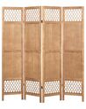 Wooden Folding 4 Panel Room Divider 170 x 163 cm Light Wood CERTOSA_874043