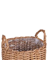 Zestaw 3 koszy na kwiaty AUCUBA 26/34/44 cm Jasnobrązowy_897113