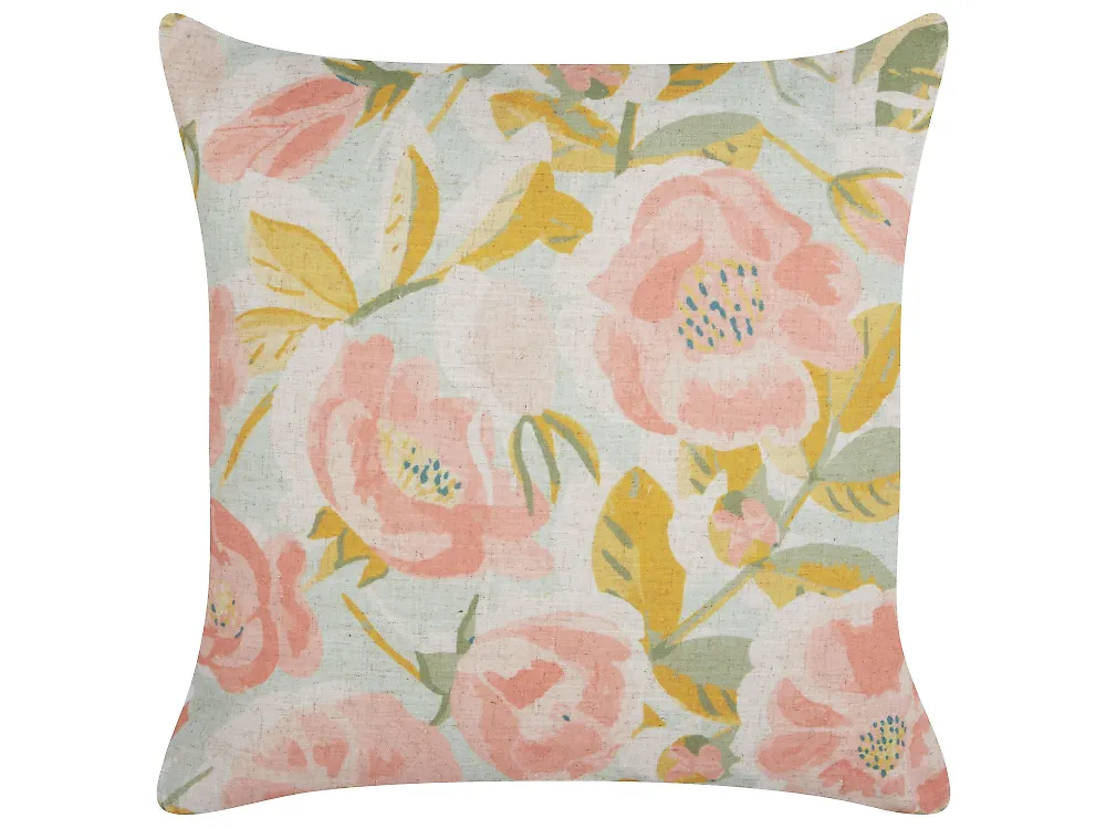 Cojín decorativo ZAHRIYE 45 x 45 cm Rosa Patrón floral_1185030