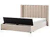 Bed with Storage Bench NOYERS Velvet Beige 180 x 200 cm (EU Super King)
