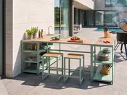 Outdoor Kitchen Set with Sink AVETRANA Light Green Metal_1079362