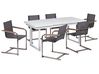 6 Seater Aluminium Garden Dining Set White and Grey VALCANETTO/COSOLETO_938398