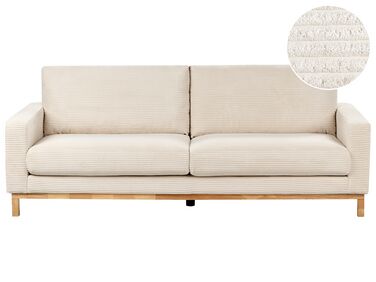 3-istuttava sohva vakosametti vaalea beige SIGGARD