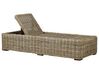 Gartenliege Rattan naturfarben Auflage taupe PALESE_928116