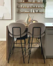 Set of 2 Bar Chairs LUANA Boucle Light Beige_980286
