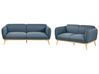 Living Room Set 5 Seater LJUNG Fabric Blue