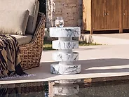 Masă laterală BIVONGI 30 cm 30 cm Alb marmură_1192735