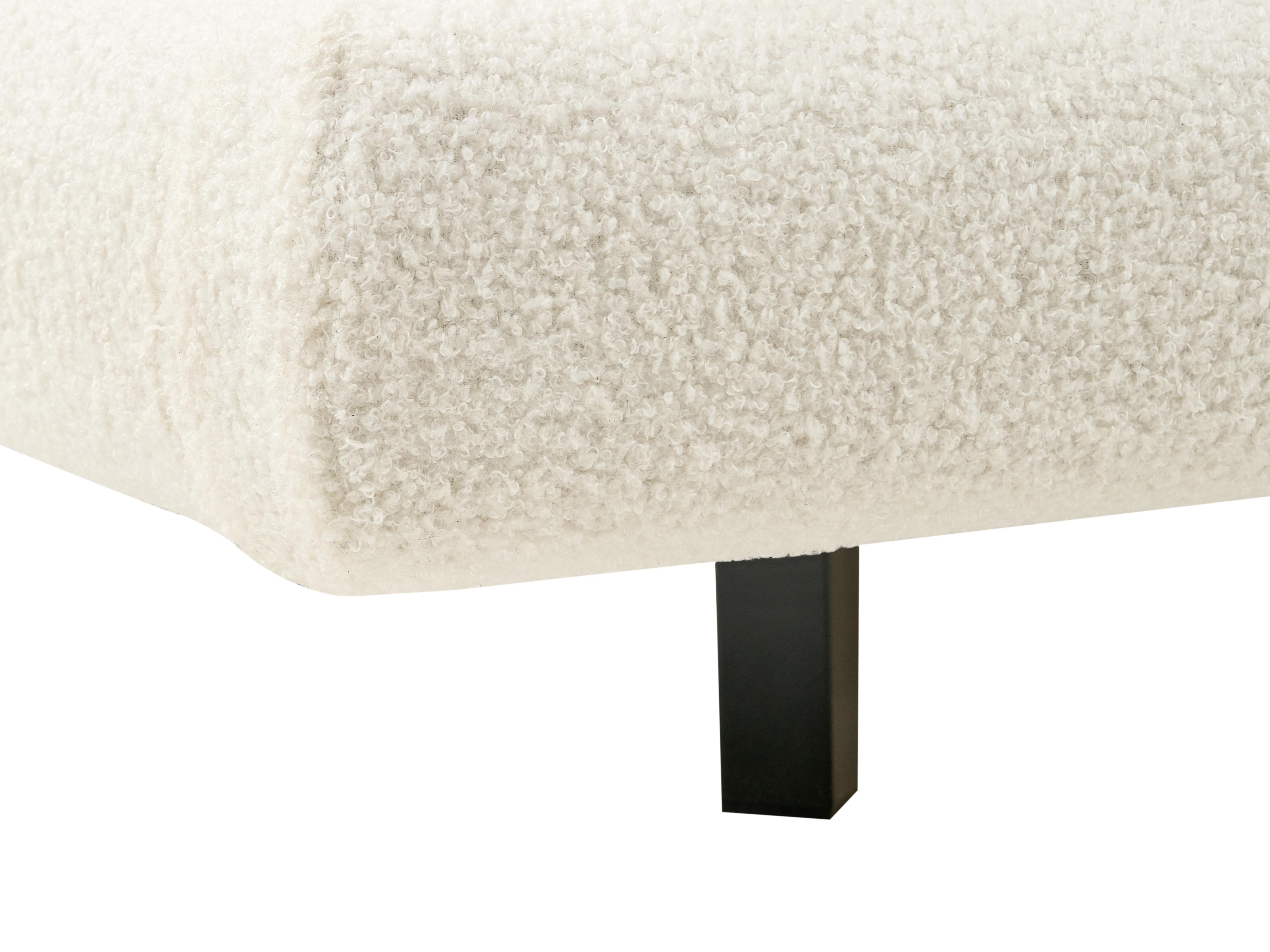 Bett mit Lattenrost Bouclé SOULISSE 160 x 200 cm Cremeweiß_992681