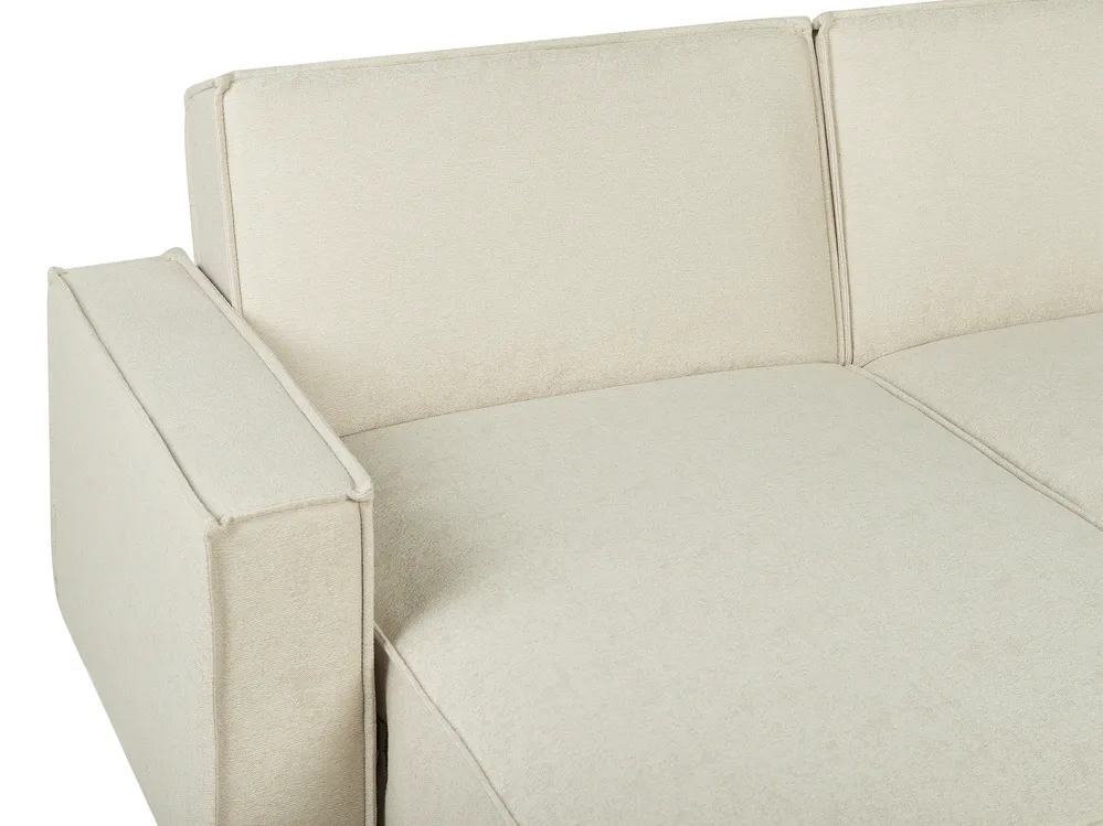 Corner Sofa Bed 3 Seater ROMEDAL Fabric Beige Right Hand_748930