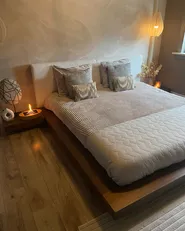 Bed Boucle ZEN 180 x 200 cm (EU Super King) Brown Ash Wood_957024