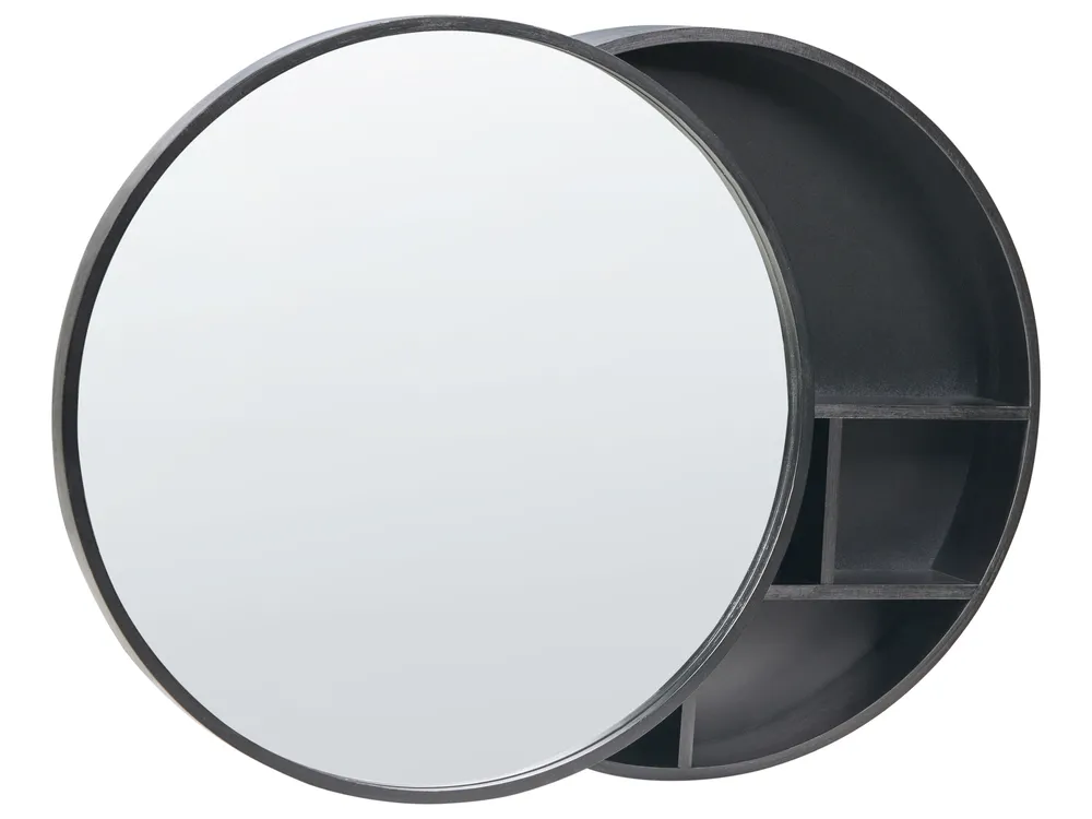 Armario con espejo de pared para baño UCAYALI 50 cm 50 cm Negro