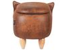 Tabouret enfant en cuir PU marron foncé ELEPHANT_934714