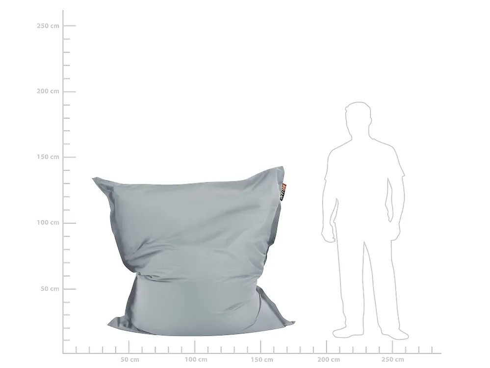 Sitzsackbezug FUZZY 140 cm 180 cm Hellgrau_1168934