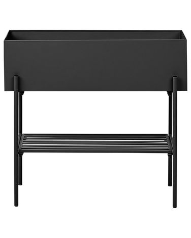 Rammento Vaso Rialzato In Metallo Su Supporto - Fioriera Da Interno Rosa Pastello Con Gambe Nere, Altezza 30 Cm, Moderna