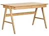 Home Office Desk SHESLAY 120 cm x 70 cm with Drawers Light Brown