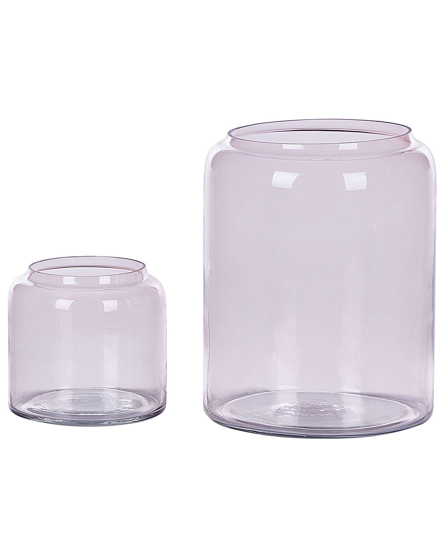 Set of 2 Glass Decorative Vases 20/11 cm Pink RASAM_823704