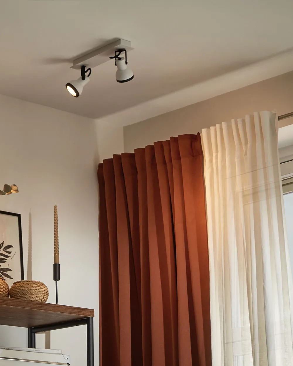 Lampa spot 2-punktowa BARO Regulowana Metal Biały