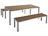 Garden Dining Set with Benches 6 Seater NARDO Brown
