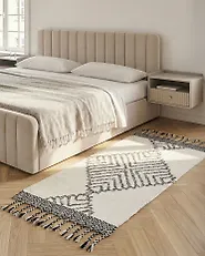 Tappeto ERAY Beige chiaro 80 x 150 cm Cotone_1177443