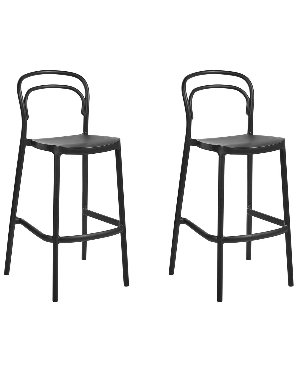 Set di 2 sgabelli da bar per giardino PORANO Nero
