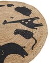 Okrúhly detský jutový koberec ⌀ 120 cm béžový EARTH_909404
