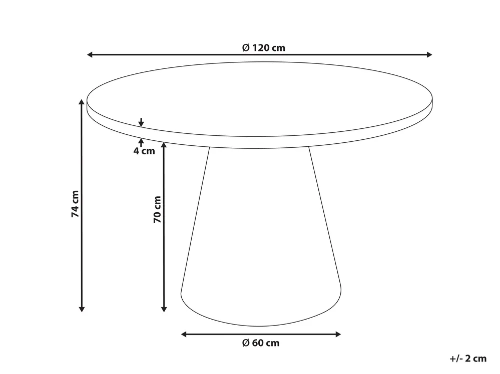 Dining Table MERE White Marble 120 cm 120 cm_976013
