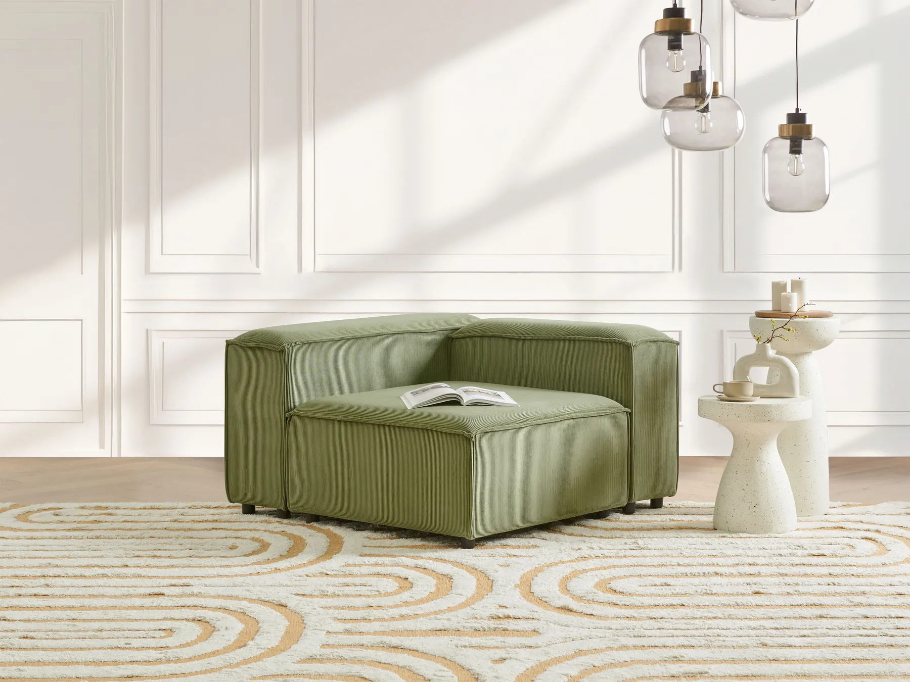 Corner Seat ARDAL Corduroy Green Right Hand_947307