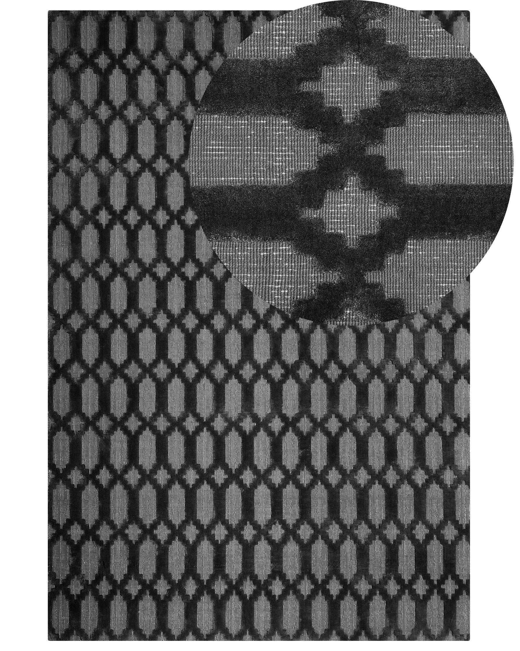 Viskózový koberec 140 x 200 cm tmavosivý CIZRE_750474
