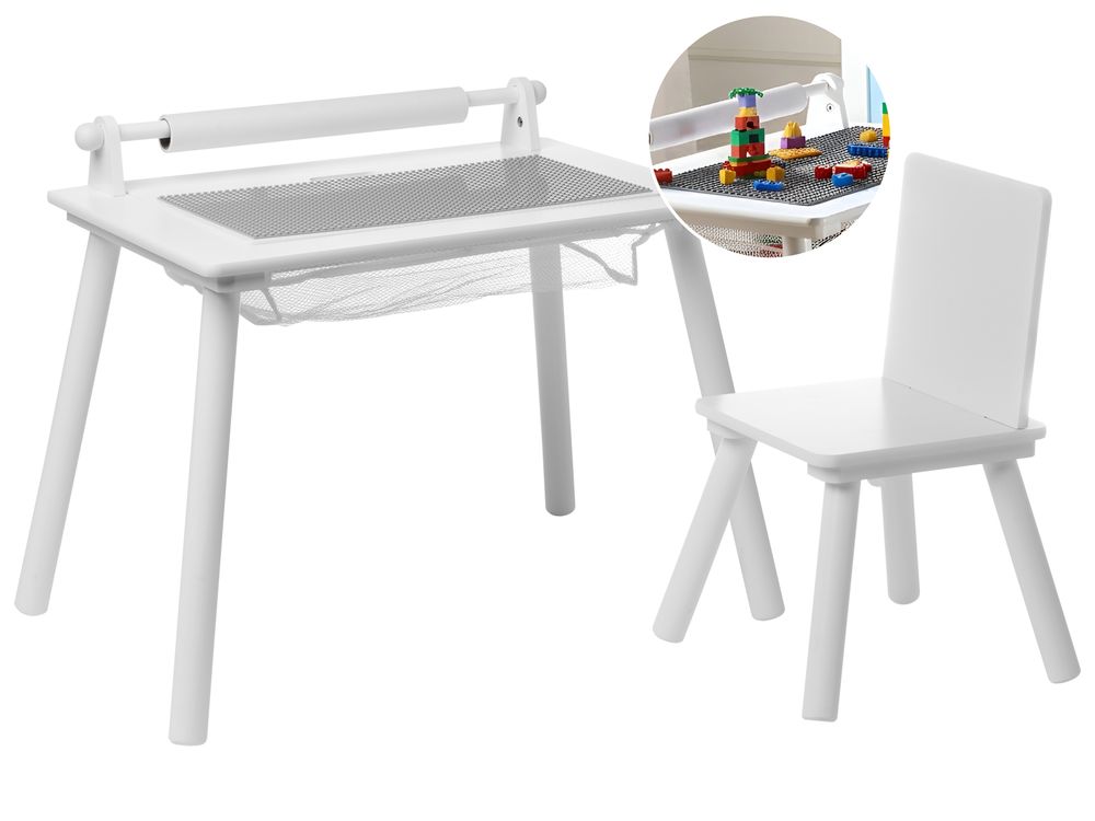 Børnebord og stole sæt MOONTA Hvid