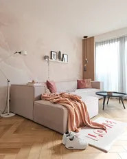 Divano angolare 3 posti VERNON Velluto Beige Lato destro_951650