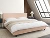 Letto Bouclé ALBI 180 x 200 cm Beige