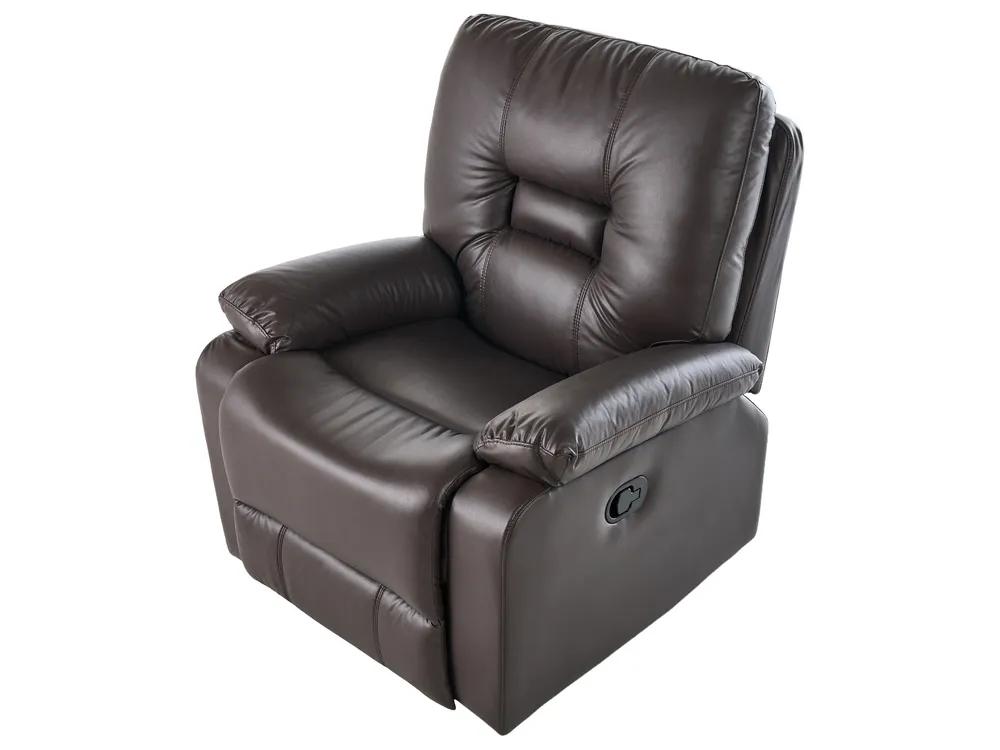 Manual Recliner Living Room Set 6 Seater BERGEN Faux Leather Brown_681643